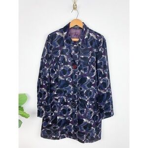 VTG C Concepts Women’s Purple Peacock Print Corduroy Jacket Sz 8